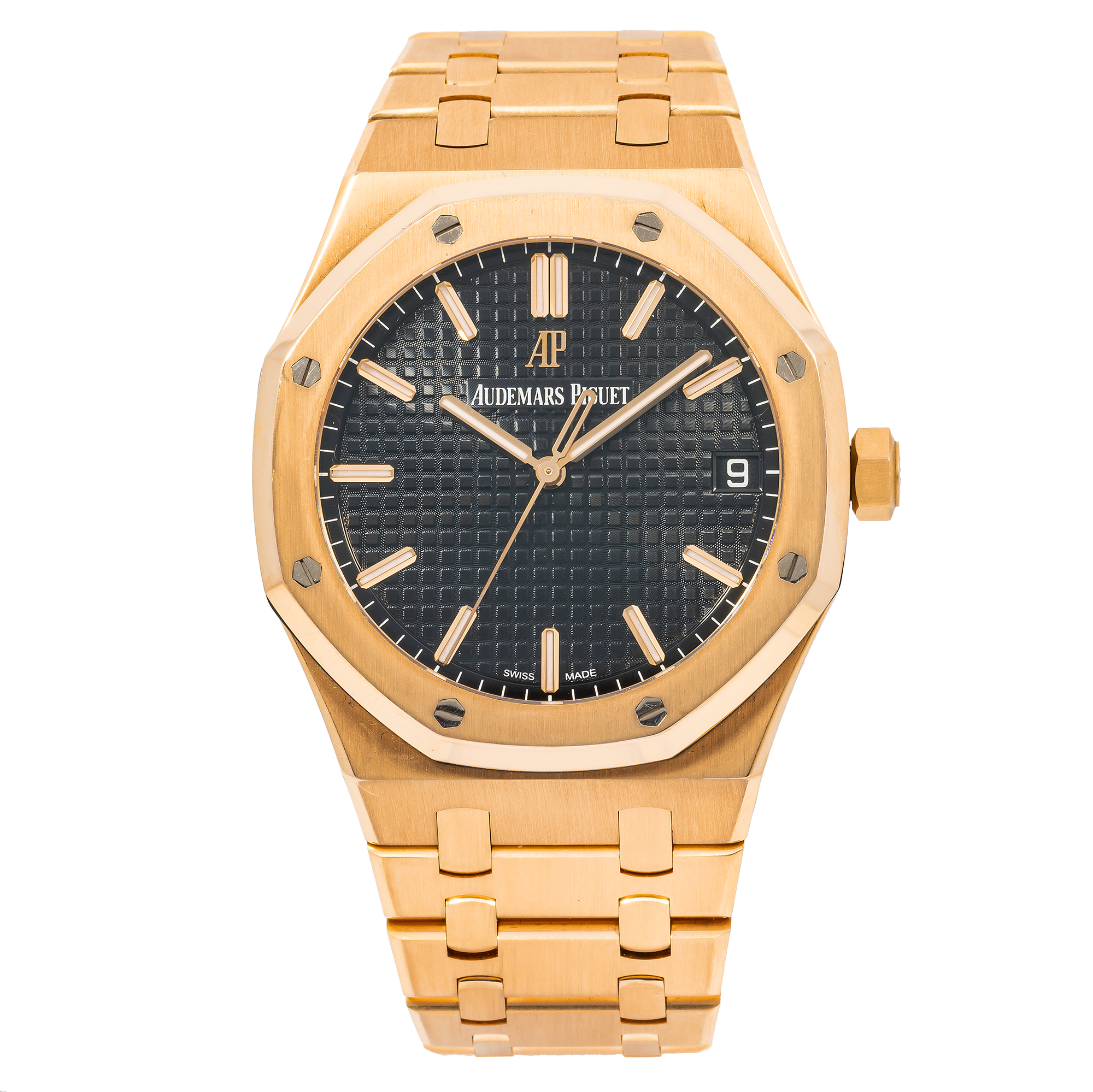 Audemars Piguet Royal Oak Selfwinding 41MM 15400OR.OO.1220OR.02 Black Dial Rose Gold Bezel 18K Rose Gold Bracelet