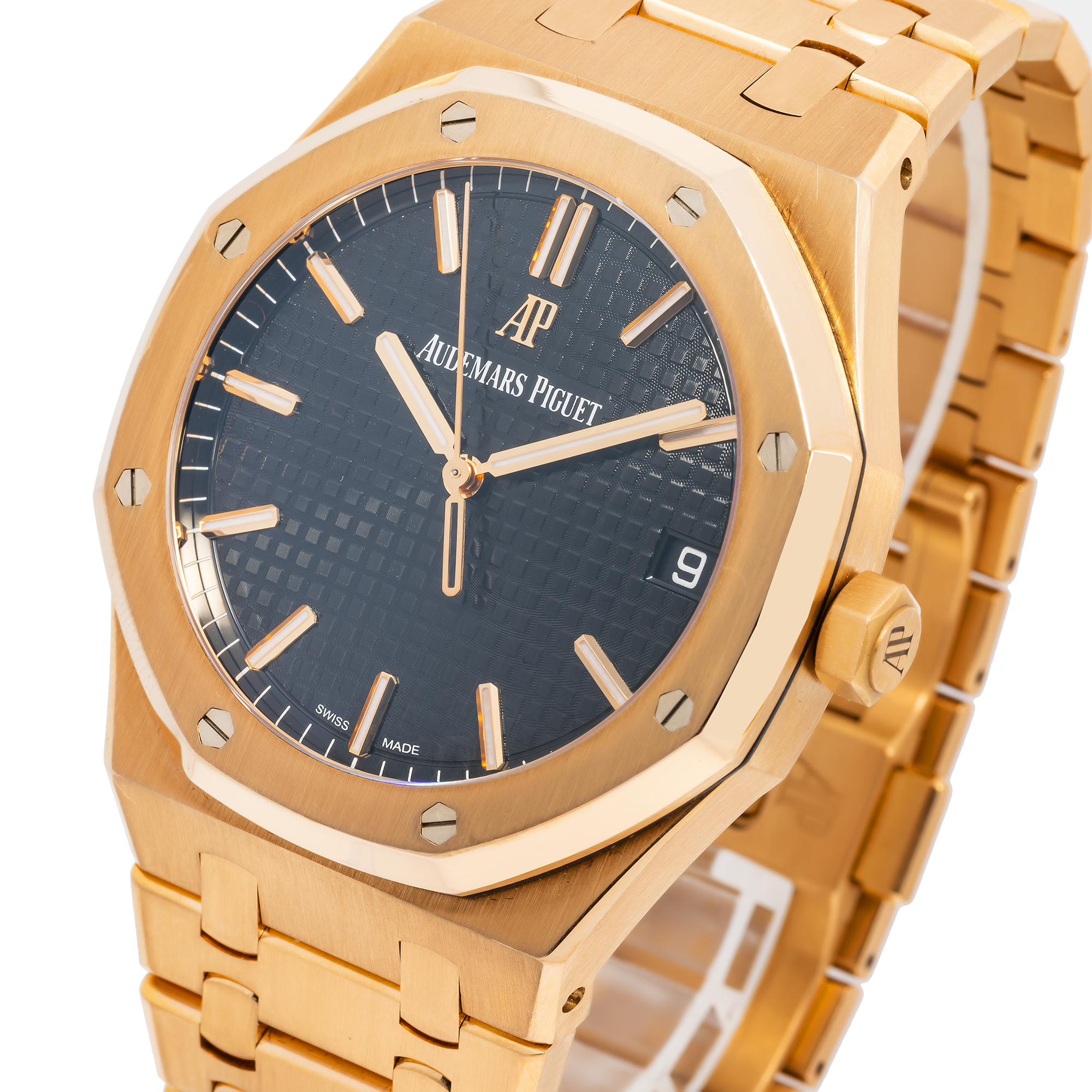 Audemars Piguet Royal Oak Selfwinding 41MM 15400OR.OO.1220OR.02 Black Dial Rose Gold Bezel 18K Rose Gold Bracelet