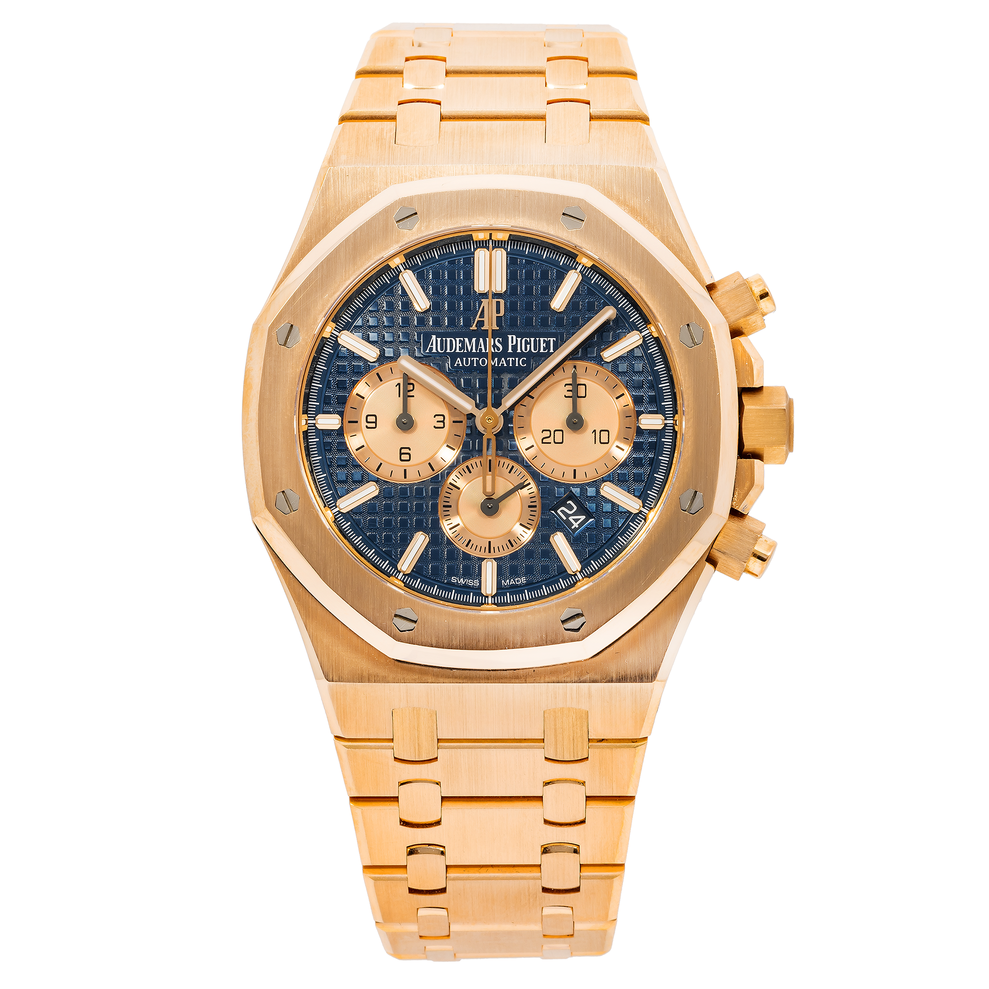 Audemars Piguet Royal Oak Chronograph 41MM 26331OR.OO.1220OR.01 Blue Dial Rose Gold Bezel 18K Rose Gold Bracelet