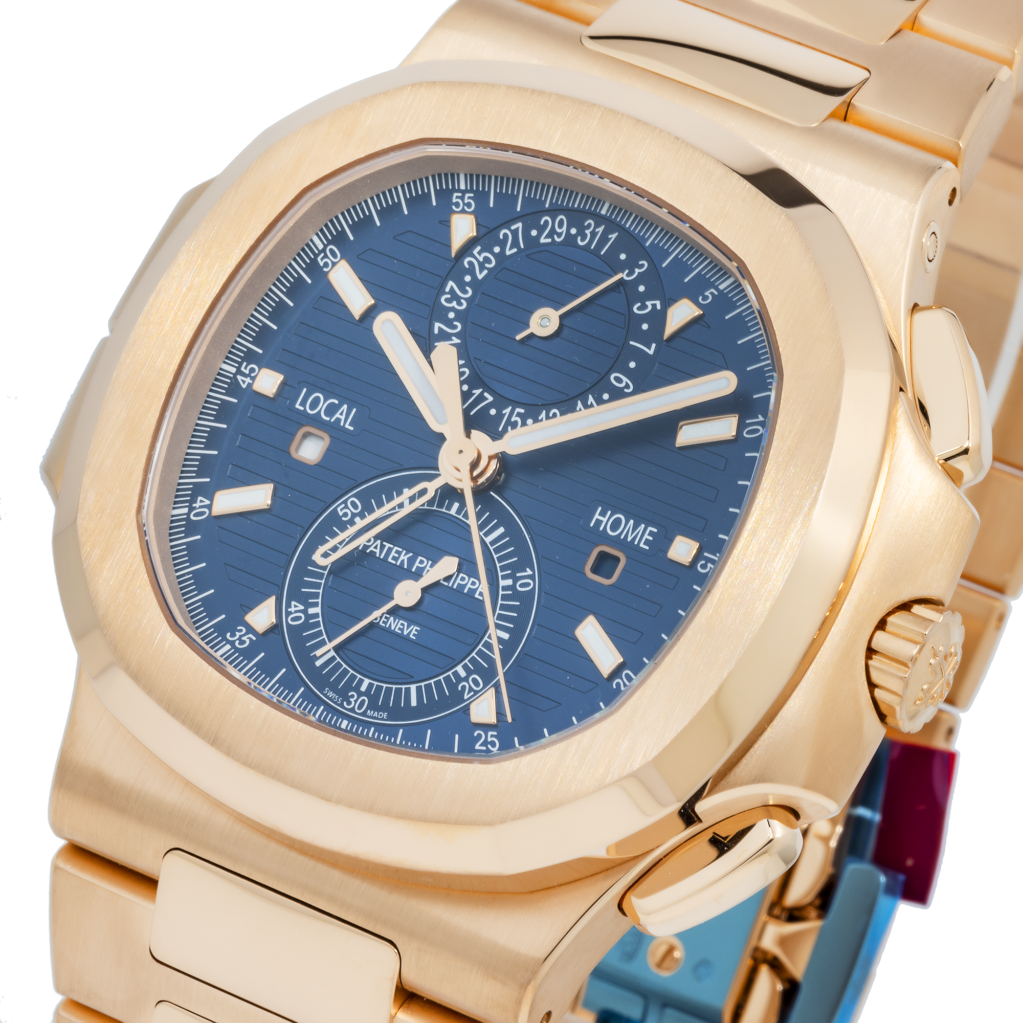 Patek Philippe Nautilus 40.5MM 5990/1R-001 Blue Dial Rose Gold Bezel 18K Rose Gold Bracelet