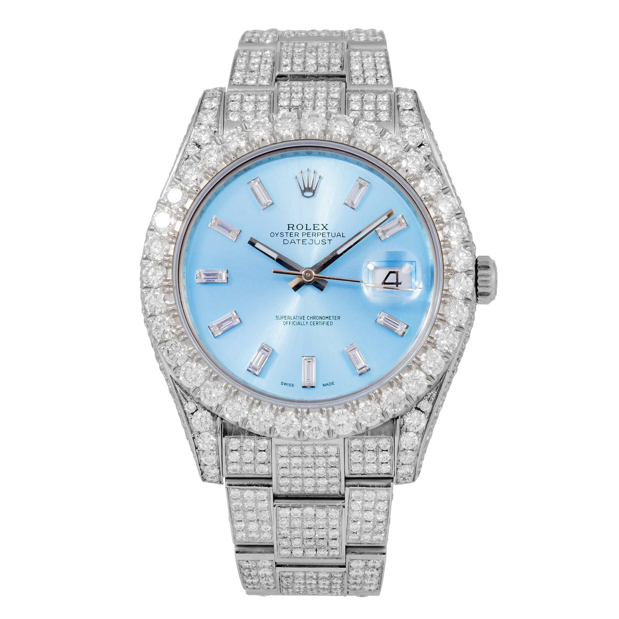 Rolex Datejust 36MM 116200 Ice Blue Baguette Diamond Dial Diamond