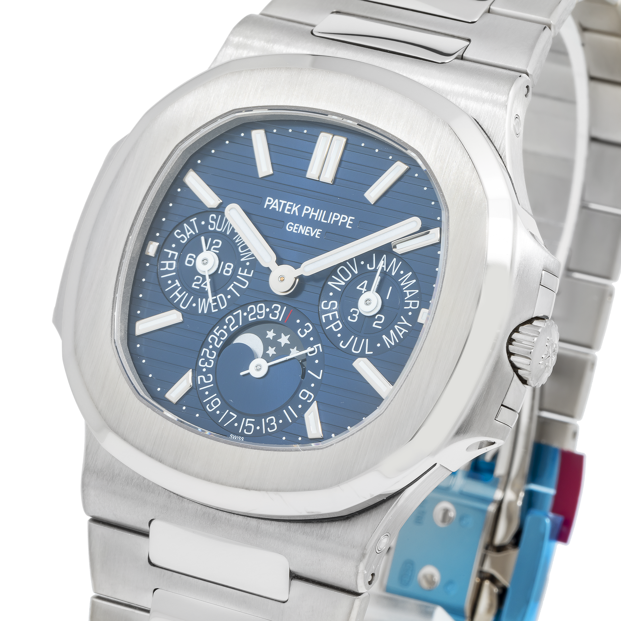 Patek Philippe Nautilus 40MM 5740/1G-001 Blue Dial White Gold Bezel 18K White Gold Bracelet
