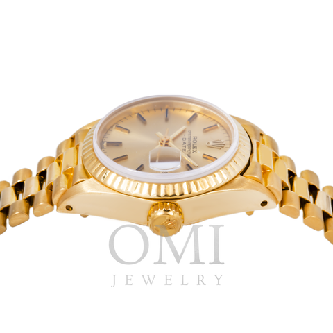 ROLEX LADY-DATEJUST 6917 26MM CHAMPAGNE DIAL WITH YELLOW GOLD PRESIDENT JUBILEE BRACELET