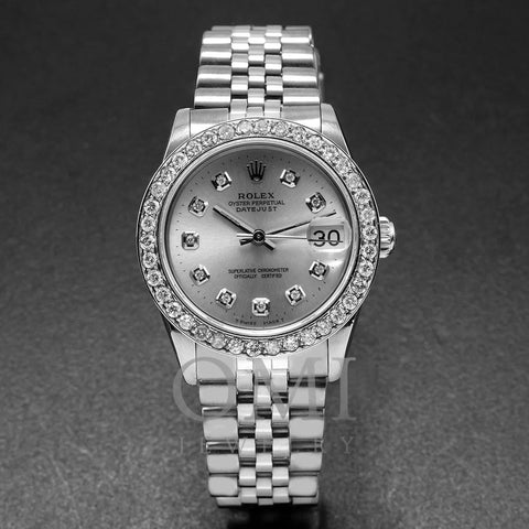 Rolex Datejust 68274 31MM Silver Dial With 1.05 CT Diamond Bezel