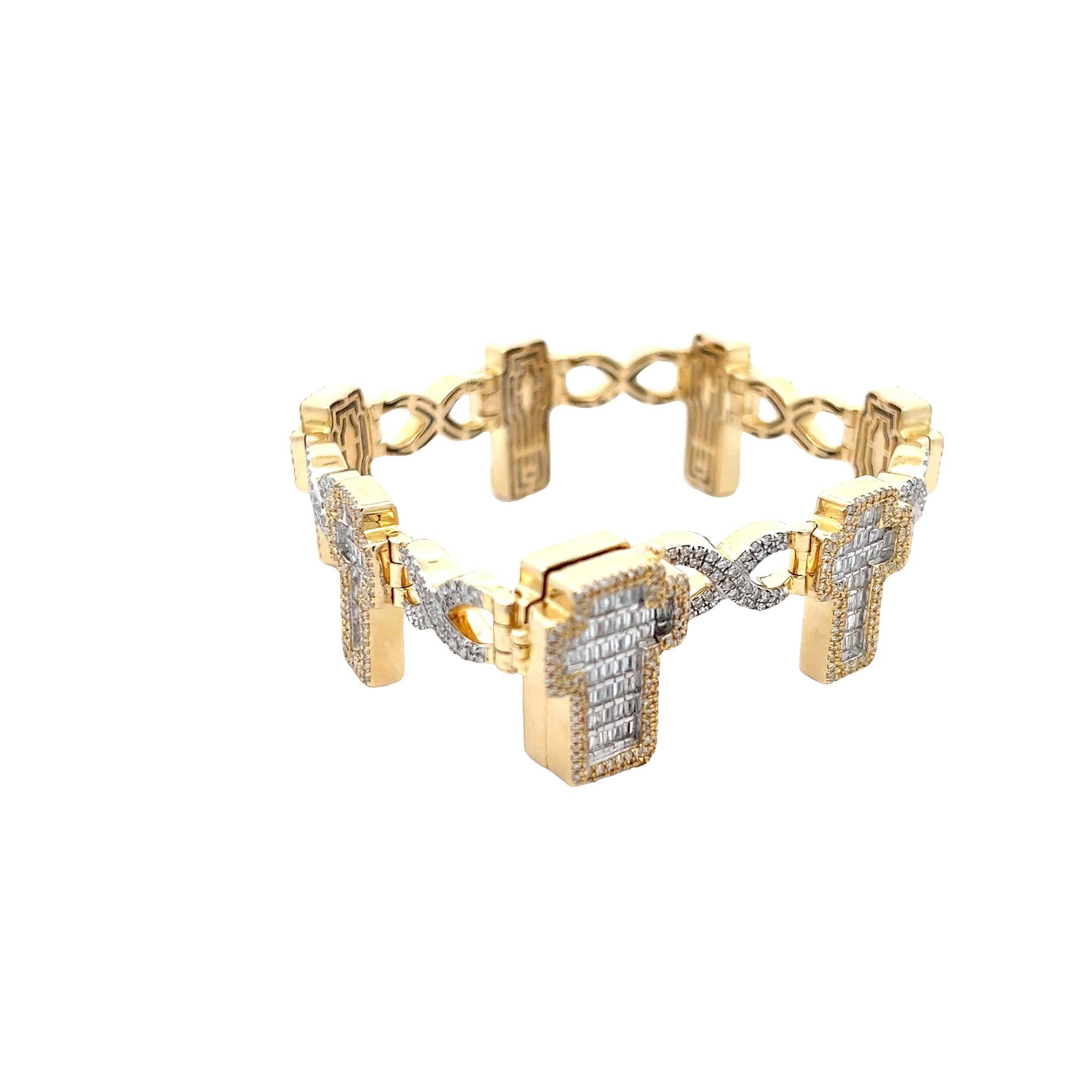 MBR3886Y-8 $64,990.00 OS ONLINEM14KY 6.55CTW DIAMOND BAGUETTE CROSS BRACELET -ALTERNATING - SQ CROSS & INFINITY - 8__2024-04-18-13-03-32-1.jpg