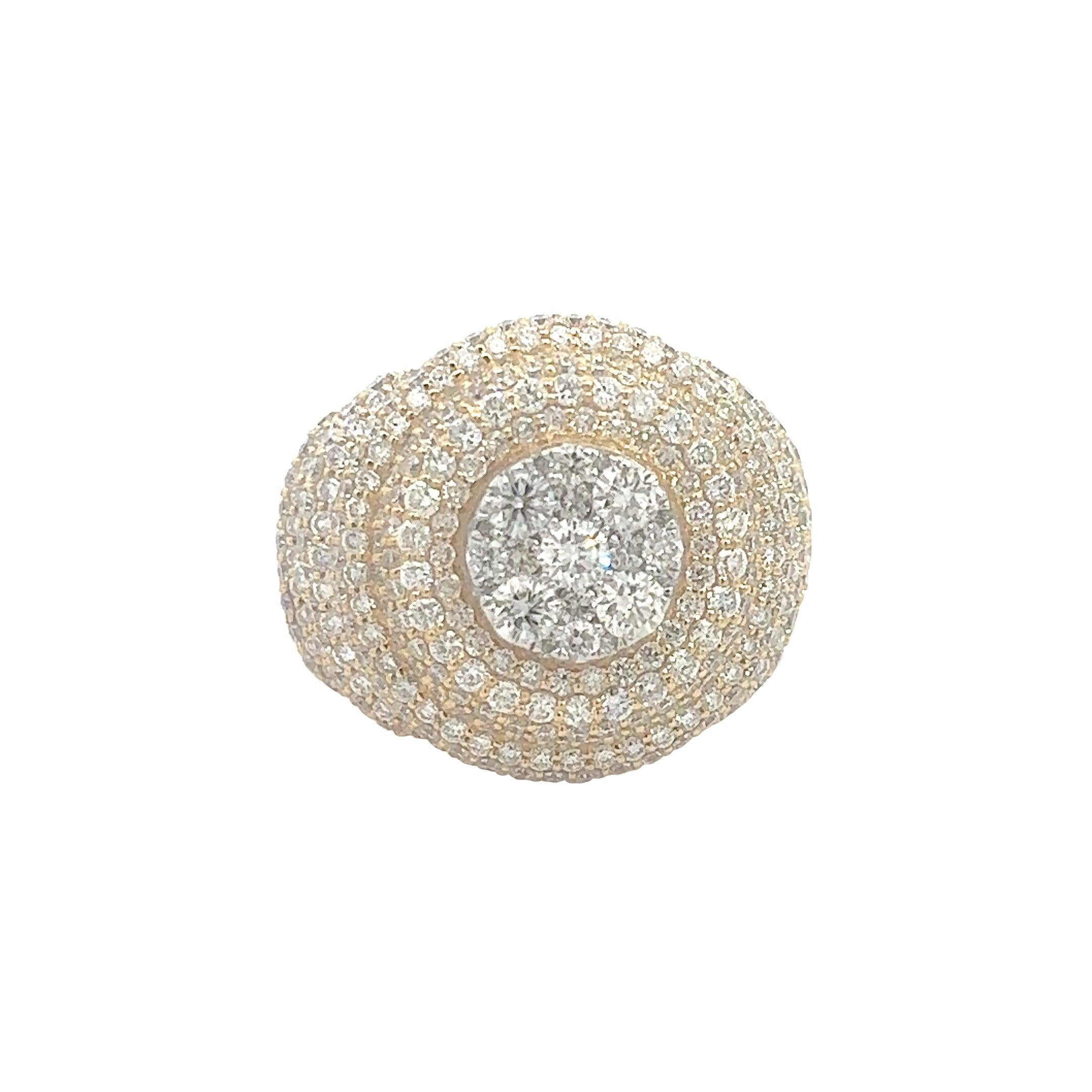 MRG4022Y $44,990.00 14KY+W 6.00CTW DIAMOND ROUND CLUSTER MENS RING 4 BUBBLE BORDERS__2024-04-05-15-00-10.jpg