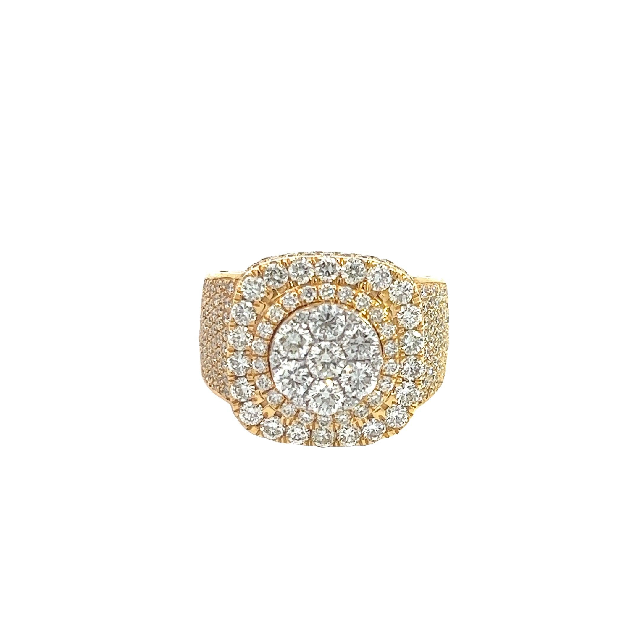 14K GOLD DIAMOND PAVE CLUSTER RING 6.25 CT