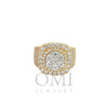 14K GOLD DIAMOND PAVE CLUSTER RING 6.25 CT