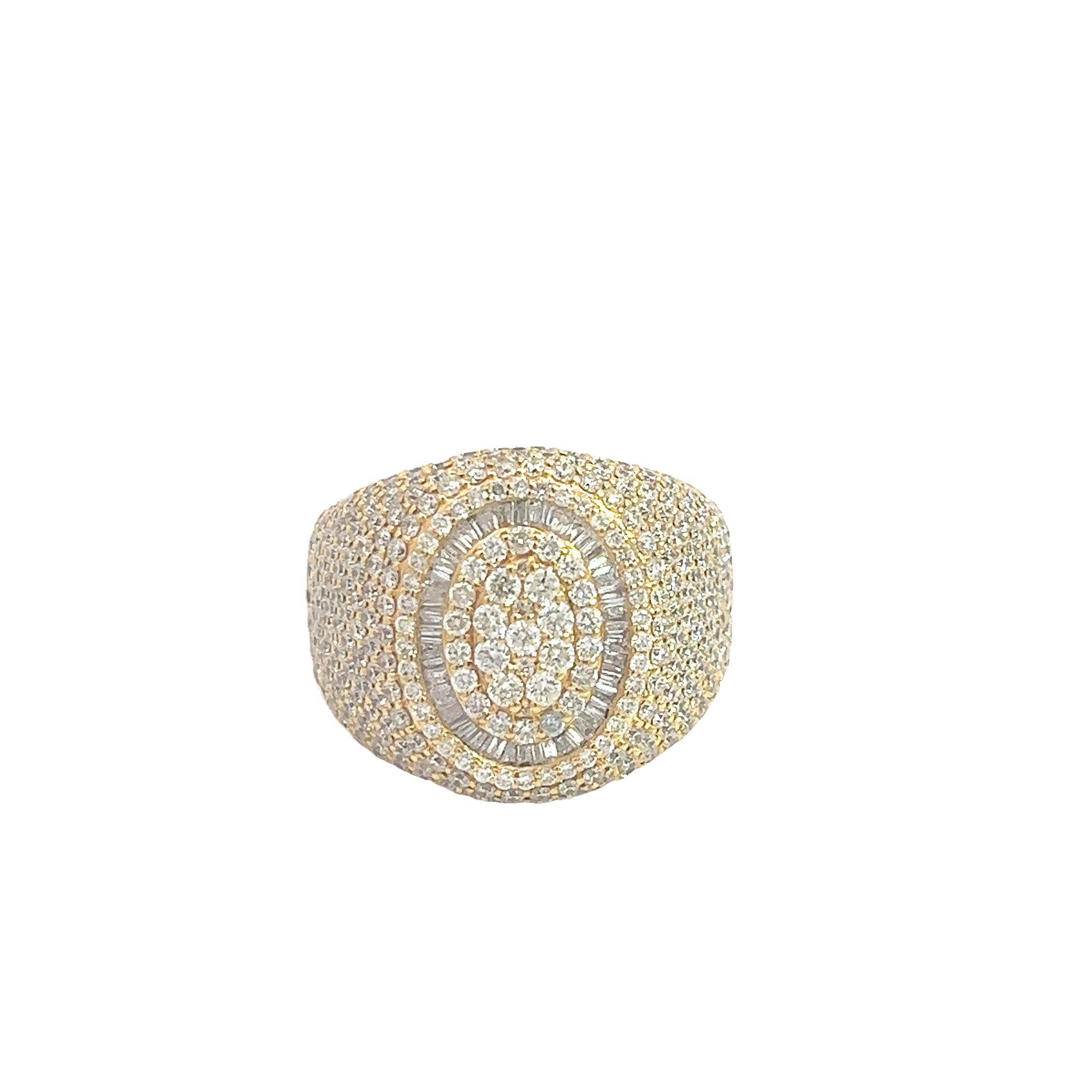 MRG4258Y $28,990.00 14KY 3.85CTW DIAMOND OVAL CLUSTER MENS RING. BAGUETTE BORDER - PAVE SHANK14KY 3.85CTW DIAMOND OVAL CLUSTER MENS RING - BAGUETTE BORDER - PAVE SHANK__2024-04-08-17-37-44.jpg
