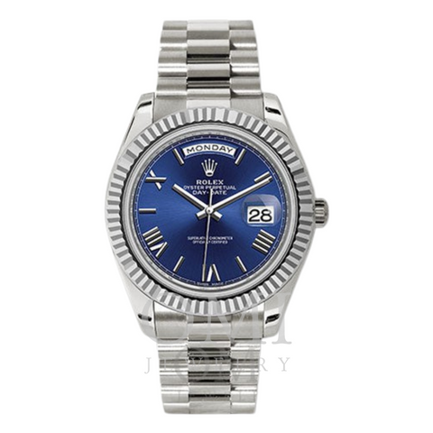 Rolex Day-Date 228239 40MM Blue Dial With White Gold President Bracelet