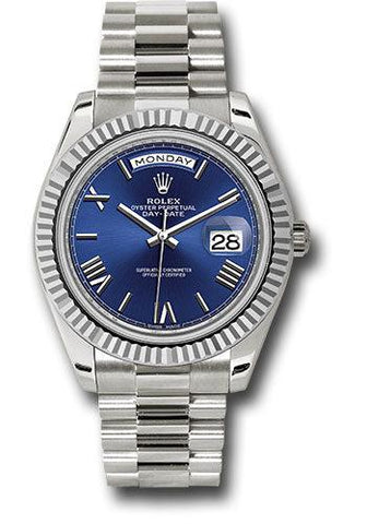 Rolex Day-Date 228239 40MM Blue Dial With White Gold President Bracelet