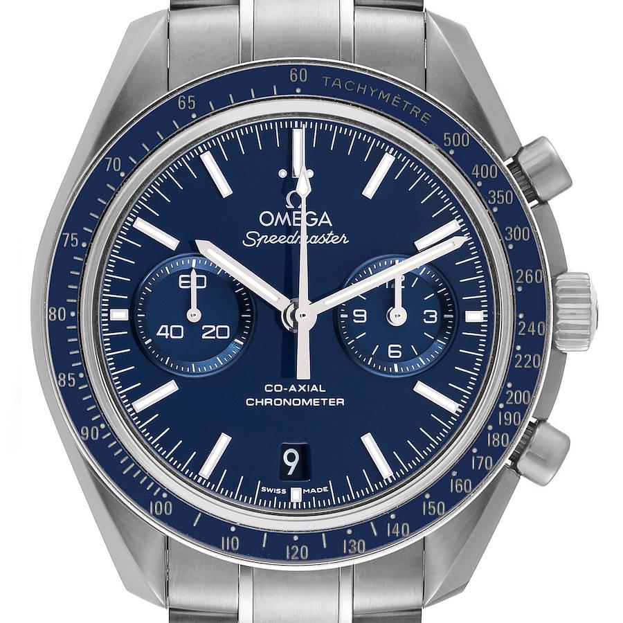 Omega Speedmaster Blue Dial Titanium Mens Watch 311.90.44.51.03.001 With Titanium Bracelet