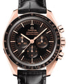 Omega Speedmaster Moonwatch Professional Co-Axial Master Chronometer Chronograph 42mm Rose Gold Black Dial Leather Strap 310.63.42.50.01.001.