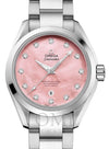 OMEGA SEAMASTER AQUA TERRA 150M MASTER CO-AXIAL CHRONOMETER 34MM STAINLESS STEEL PINK DIAL DIAMOND INDEX 231.10.34.20.57.003 WITH STEEL BRACELET