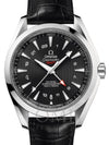 OMEGA SEAMASTER AQUA TERRA 150M CO-AXIAL CHRONOMETER GMT 43MM STAINLESS STEEL BLACK DIAL 231.13.43.22.01.001 WITH ALLIGATOR LEATHER STRAP