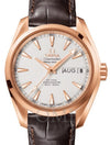 OMEGA SEAMASTER AQUA TERRA 150M CO-AXIAL CHRONOMETER ANNUAL CALENDAR 38.5MM RED GOLD SILVER DIAL 231.53.39.22.02.001 WITH ALLIGATOR LEATHER STRAP