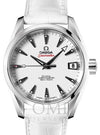 OMEGA SEAMASTER AQUA TERRA 150M OMEGA CO-AXIAL 38.5MM STAINLESS STEEL WHITE DIAL ALLIGATOR 231.13.39.21.54.001 WITH LEATHER STRAP