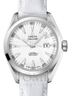 OMEGA SEAMASTER AQUA TERRA 150M CO-AXIAL CHRONOMETER 34MM STAINLESS STEEL WHITE DIAL 231.13.34.20.04.001 ALLIGATOR LEATHER STRAP