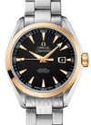 OMEGA SEAMASTER AQUA TERRA 150M CO-AXIAL CHRONOMETER 34MM STAINLESS STEEL YELLOW GOLD BLACK DIAL 231.20.34.20.01.004 WITH STEEL BRACELET