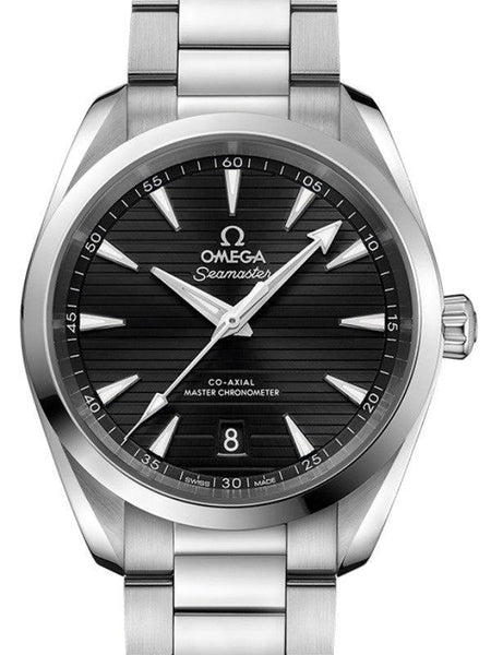 OMEGA SEAMASTER AQUA TERRA 150M CO-AXIAL MASTER CHRONOMETER 38MM STAINLESS STEEL BLACK DIAL 220.10.38.20.01.001 WITH STEEL BRACELET