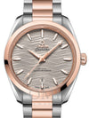 OMEGA SEAMASTER AQUA TERRA 150M CO-AXIAL MASTER CHRONOMETER LADIES 38MM STAINLESS STEEL ROSE GOLD BEZEL GREY DIAL STEEL 220.20.38.20.06.001 WITH ROSE GOLD BRACELET
