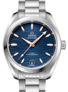 OMEGA SEAMASTER AQUA TERRA 150M CO-AXIAL MASTER CHRONOMETER 34MM STAINLESS STEEL BLUE DIAL ROSE GOLD INDEX 220.10.34.20.03.001 WITH STEEL BRACELET