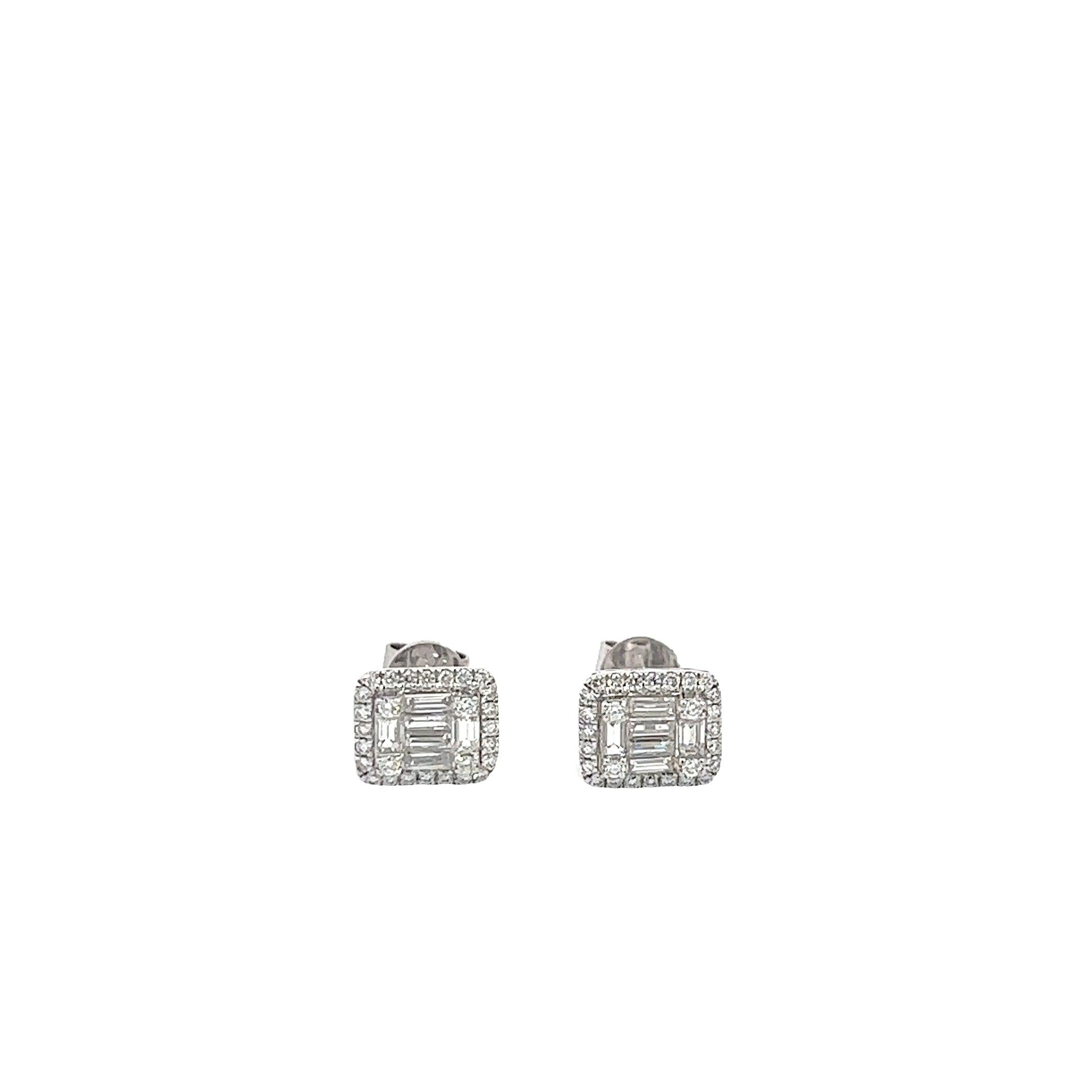 PC2170W $8,990.00 14 KW 0.85CTW BAGUETTE DIAMOND RECTANGLE CLUSTER EARRING STUDS. SINGLE ROW BORDER. WS DIAMONDS__2024-04-18-10-43-35.jpg