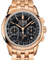 PATEK PHILIPPE GRAND COMPLICATIONS CHRONOGRAPH PERPETUAL CALENDAR ROSE GOLD BLACK DIAL 5270/1R-001 WITH JUBILEE ROSE GOLD BRACELET