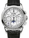 PATEK PHILIPPE GRAND COMPLICATIONS CHRONOGRAPH PERPETUAL CALENDAR WHITE GOLD SILVER OPALINE DIAL 5270G-018 WITH LEATHER STRAP