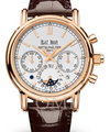 PATEK PHILIPPE GRAND COMPLICATIONS SPLIT-SECONDS CHRONOGRAPH PERPETUAL CALENDAR ROSE GOLD SILVER OPALINE DIAL 5204R-001 WITH LEATHER STRAP