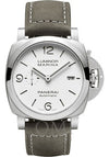 PANERAI LUMINOR MARINA STAINLESS STEEL 44MM WHITE DIAL PAM01314 WITH BEIGE LEATHER STRAP