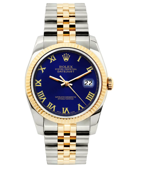 36mm and 26mm Blue dial Two Tone Stainless Set His and Hers