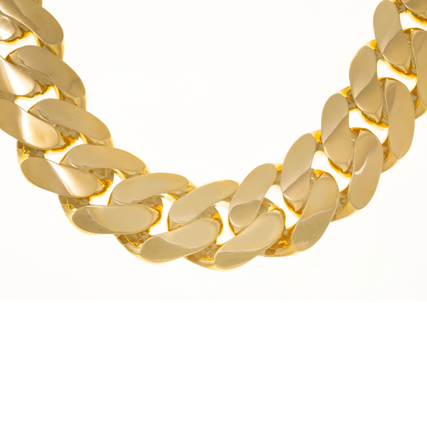 14K GOLD 24MM FLAT CUBAN LINK CHAIN