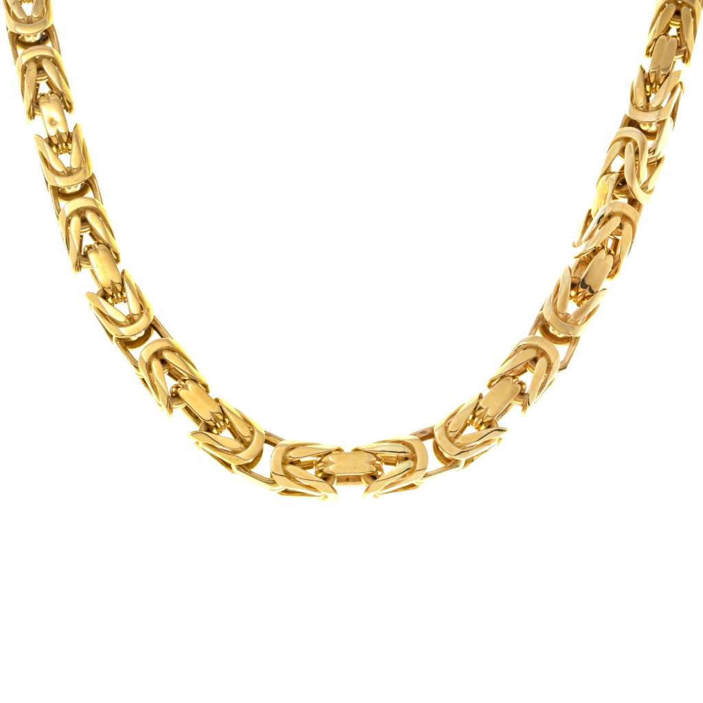 14K GOLD 5MM BYZANTINE CHAIN OMI Jewelry