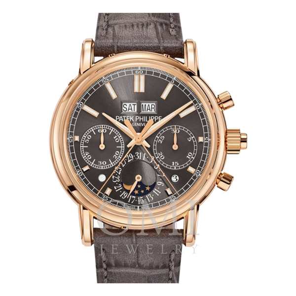 PATEK PHILIPPE GRAND COMPLICATIONS SPLIT-SECONDS CHRONOGRAPH PERPETUAL CALENDAR SLATE GRAY DIAL 5204R-011 WITH LEATHER STRAP