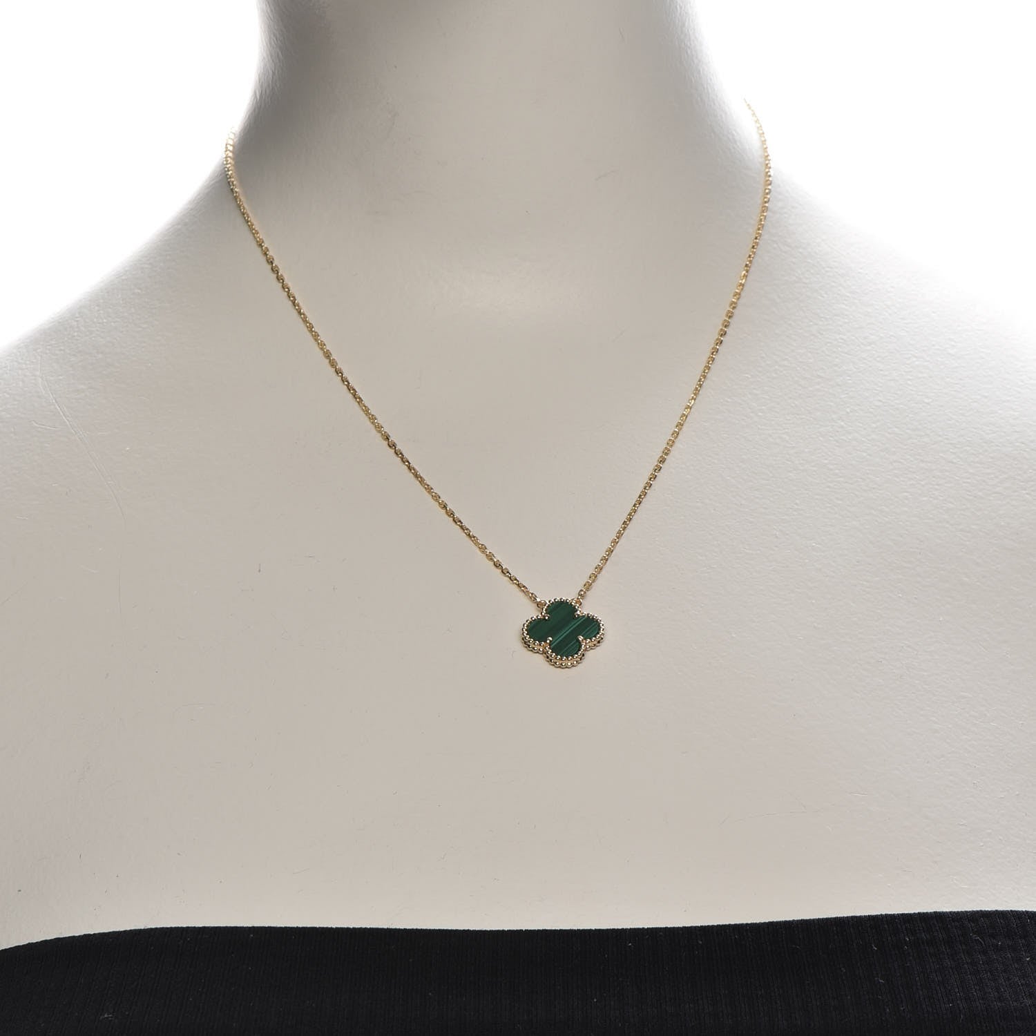 PPL AD - 18k Yellow Gold Green Clover Bracelet and Necklace set