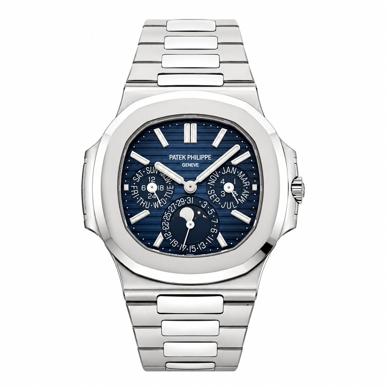 Patek Philippe Nautilus 40MM 5740/1G-001 Blue Dial White Gold Bezel 18K White Gold Bracelet