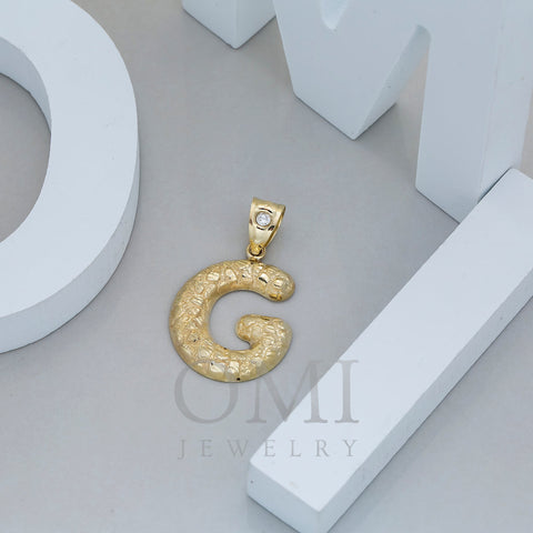10K GOLD NUGGET INITIAL G PENDANT 2.3G