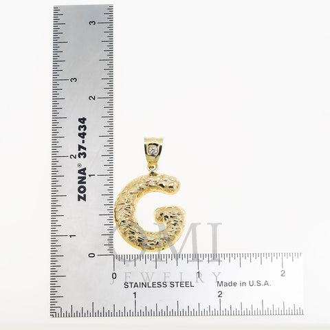 10K GOLD NUGGET INITIAL G PENDANT 2.3G