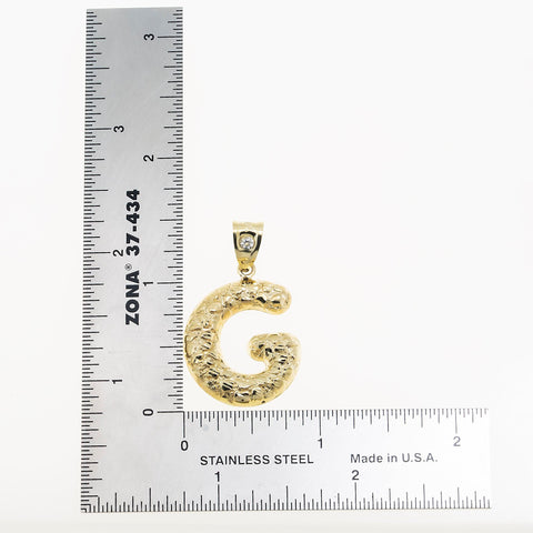 10K GOLD NUGGET INITIAL G PENDANT 2.3G