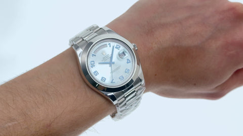 Rolex Day-Date II 218206 41MM Ice Blue Dial With Platinum Presidential Bracelet