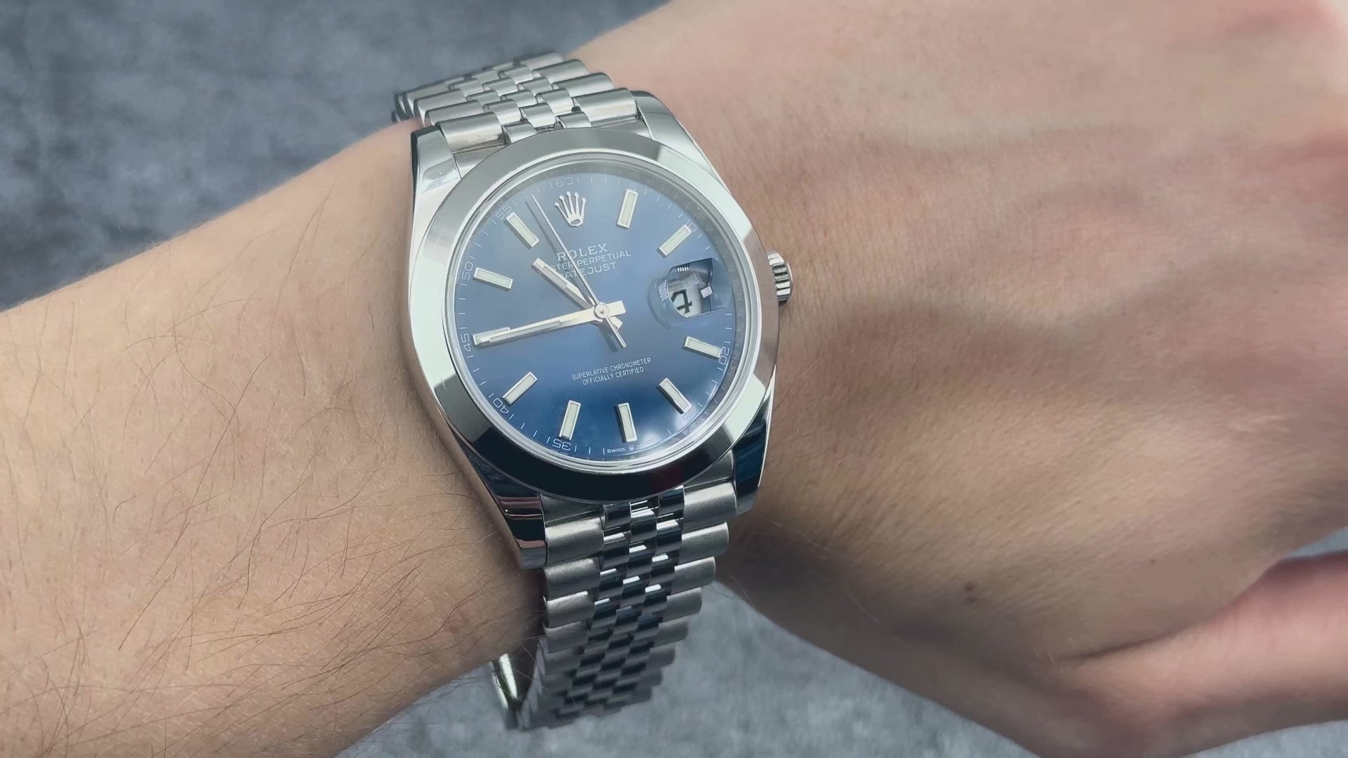 Rolex Datejust 41MM 126300 Blue Dial Smooth Bezel Stainless Steel Jubilee Bracelet