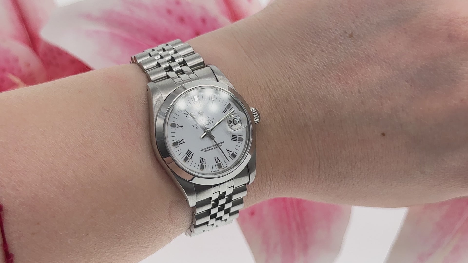 Rolex Datejust 31MM 68274 White Roman Dial Smooth Bezel Stainless Steel Jubilee Bracelet