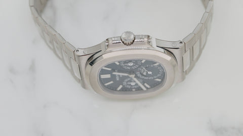 Patek Philippe Nautilus Grand Complication Perpetual Calendar 5740 40MM Blue Sunburst Dial With White Gold Bracelet