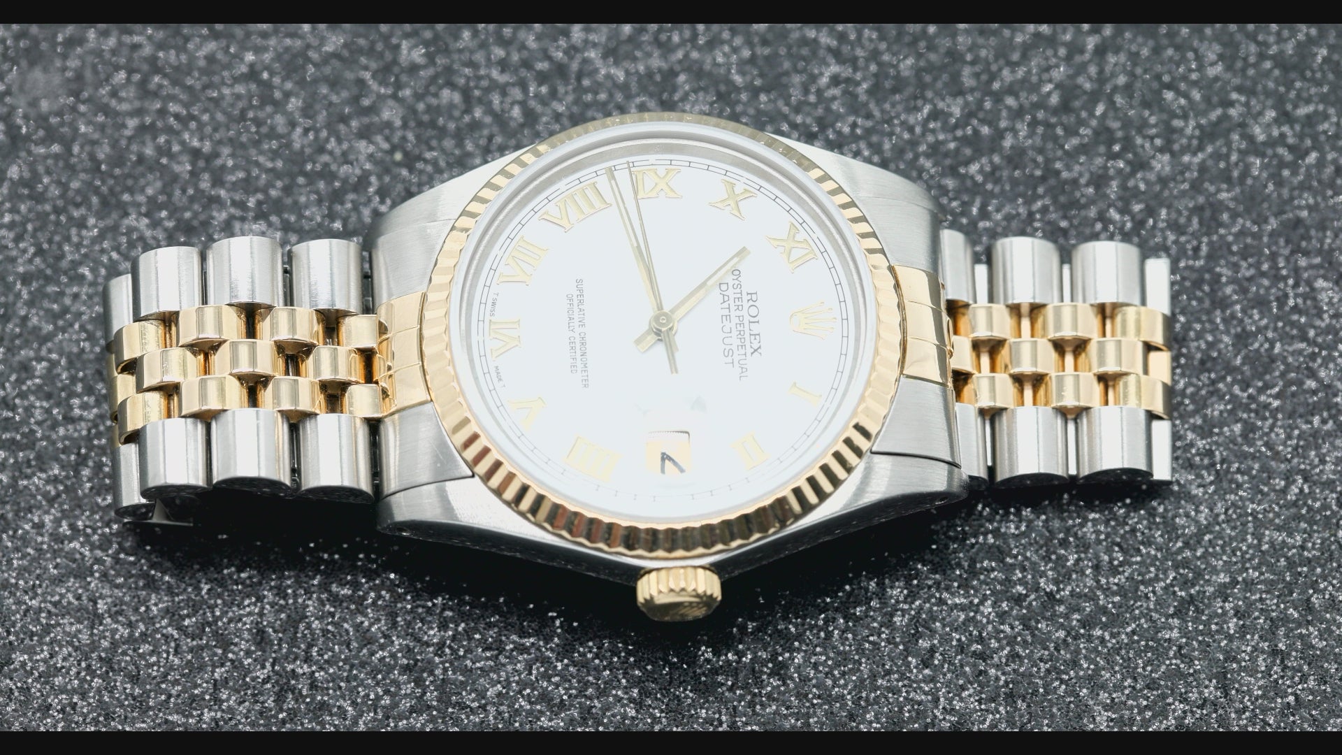 Rolex Datejust 16013 36MM White Roman Dial With Two Tone Jubilee Bracelet