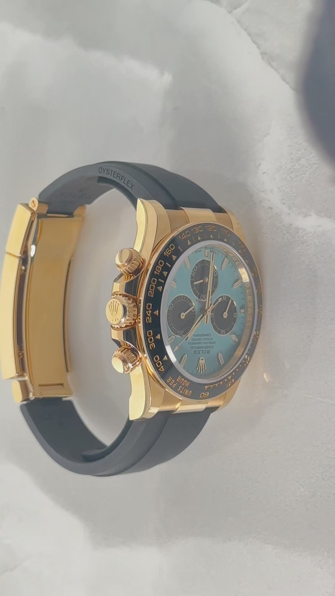 ROLEX DAYTONA 40MM 126518LN YELLOW GOLD BLACK CERAMIC BEZEL OYSTERFLEX BRACELET