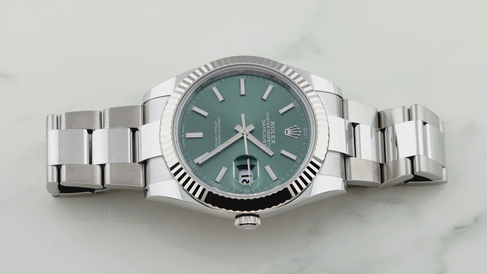 Rolex Datejust 41MM 126334 Green Dial Fluted Bezel Stainless Steel Oyster Bracelet
