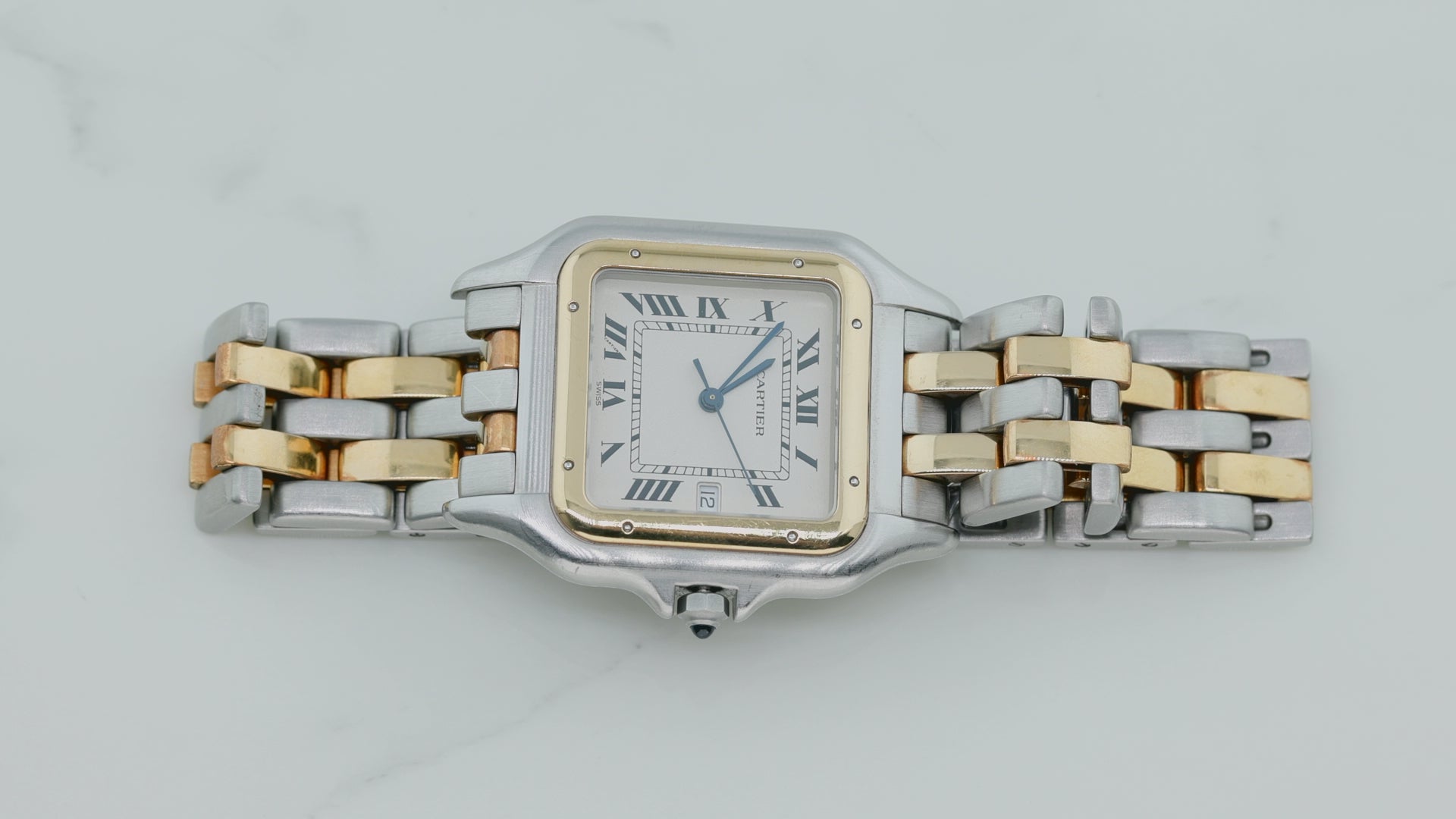 Cartier Panthère 07851 22MM Off-White Dial With Yellow Gold And Stainless Steel Bracelet