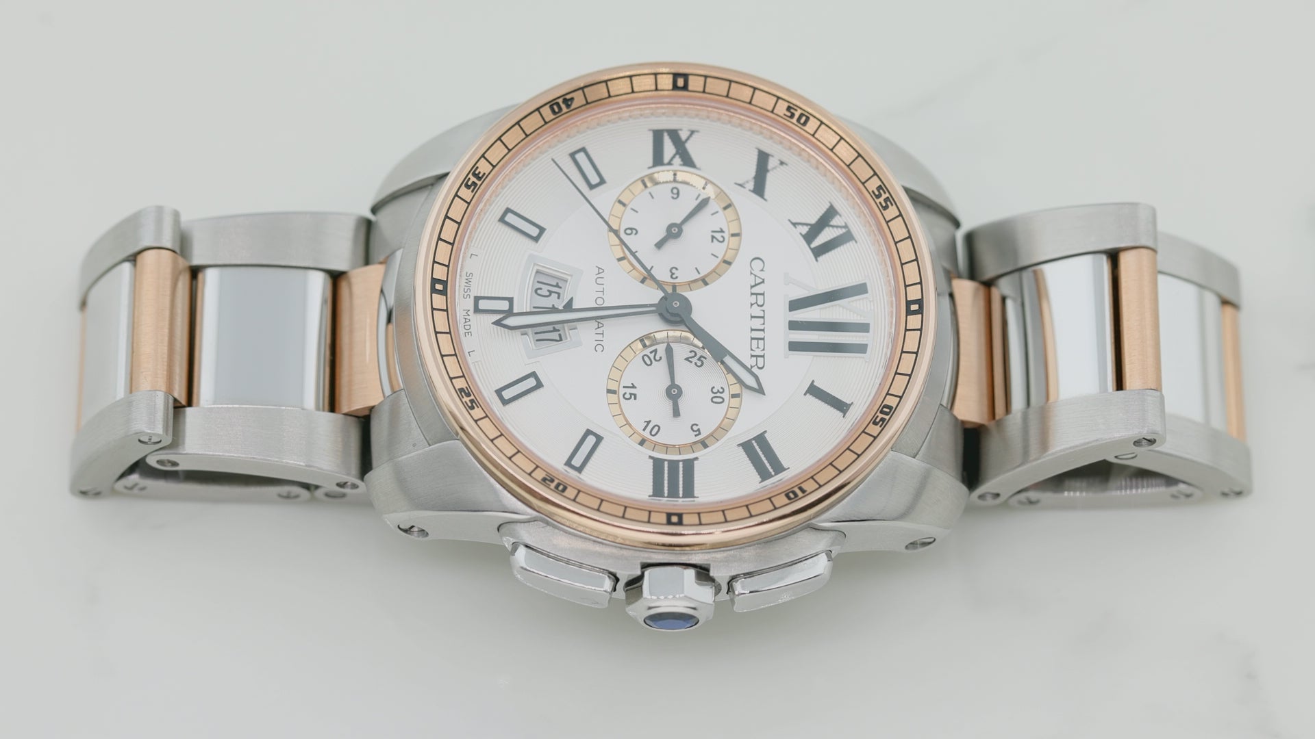 Cartier Calibre de Cartier W710042 42MM White Dial Dial With Stainless Steel And Rose Gold Bracelet