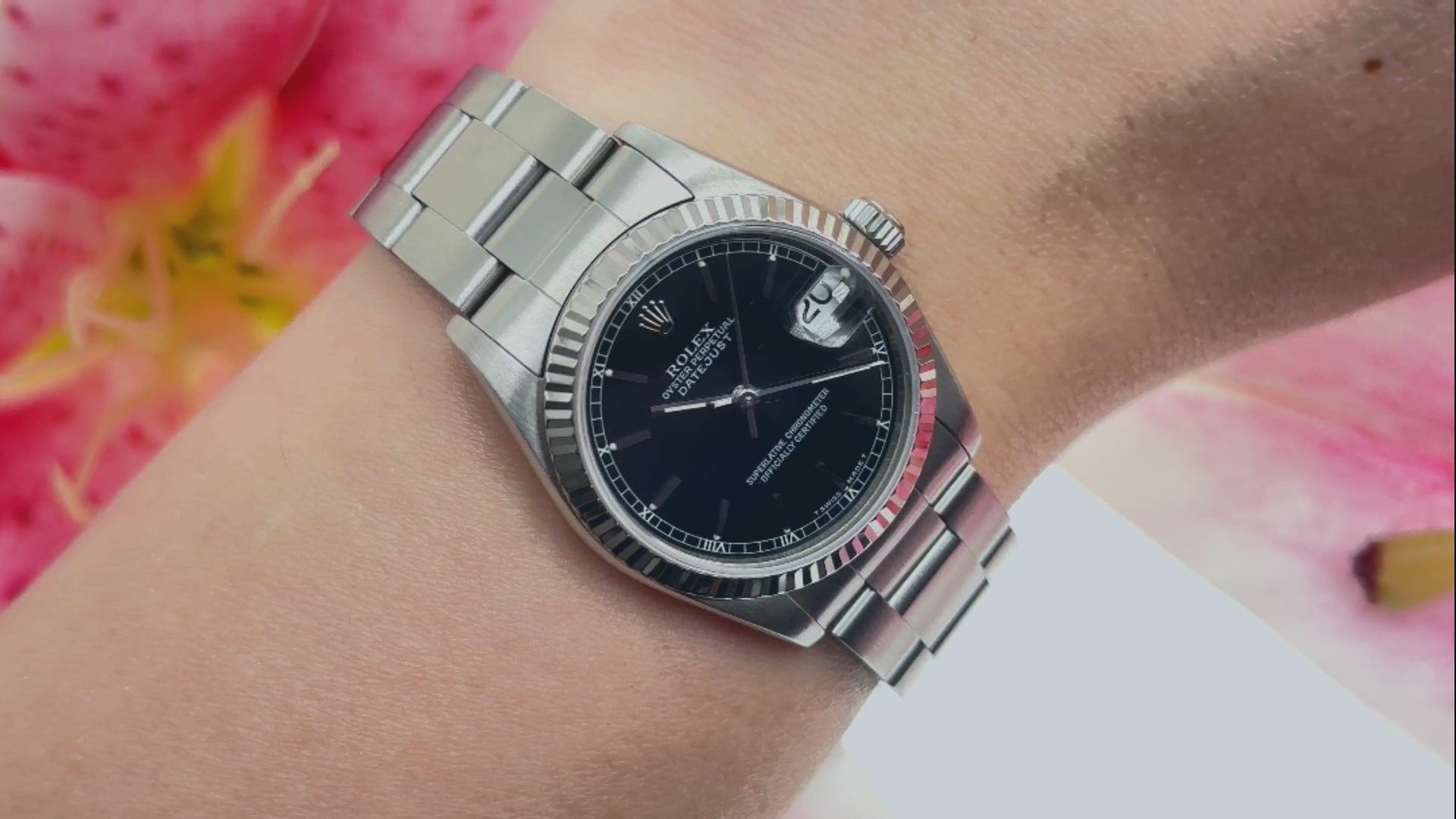 Rolex Datejust 31MM 68274 Black Dial Fluted Bezel Stainless Steel Oyster Bracelet